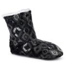 Women's Cuddl Duds Aztec Bootie Slippers, Size: M-l, Black