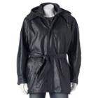 Men's Vintage Leather Leather Parka, Size: Medium, Black
