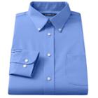 Men's Croft & Barrow&reg; Classic-fit Solid Broadcloth Button-down Collar Dress Shirt, Size: 15-32/33, Blue