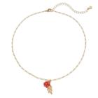 Lc Lauren Conrad Flower & Leaf Charm Necklace, Women's, Pink