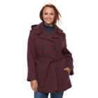 Plus Size D.e.t.a.i.l.s Double Breasted Fleece Jacket, Women's, Size: 1xl, Red