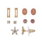 Lc Lauren Conrad Pink Nickel Free Geometric Stud & Drop Earring Set, Women's
