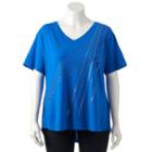 Plus Size Tek Gear&reg; Easy Graphic V-neck Workout Tee, Women's, Size: 2xl, Blue (navy)