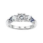 Diamonluxe 1 1/8 Carat T.w. Simulated Diamond & Lab-created Sapphire Sterling Silver 3-stone Ring, Women's, Size: 7, White