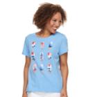 Petite Croft & Barrow&reg; Crewneck Graphic Tee, Women's, Size: Xl Petite, Light Blue
