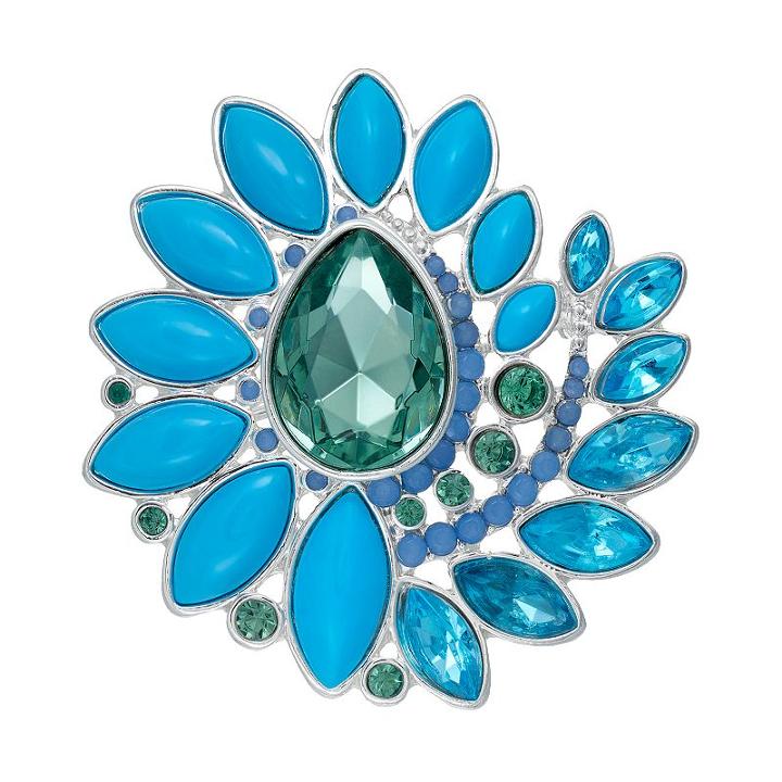 Napier Blue Spiral Pin, Women's