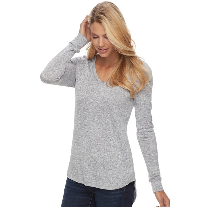 Women's Sonoma Goods For Life&trade; V-neck Tee, Size: Xxl, Silver
