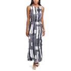 Women's Chaps Printed Crepe Maxi Dress, Size: 10, White