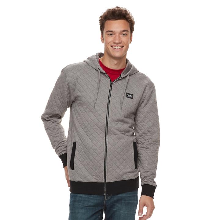 Men's Vans Quilter Full-zip Hoodie, Size: Medium, Med Grey