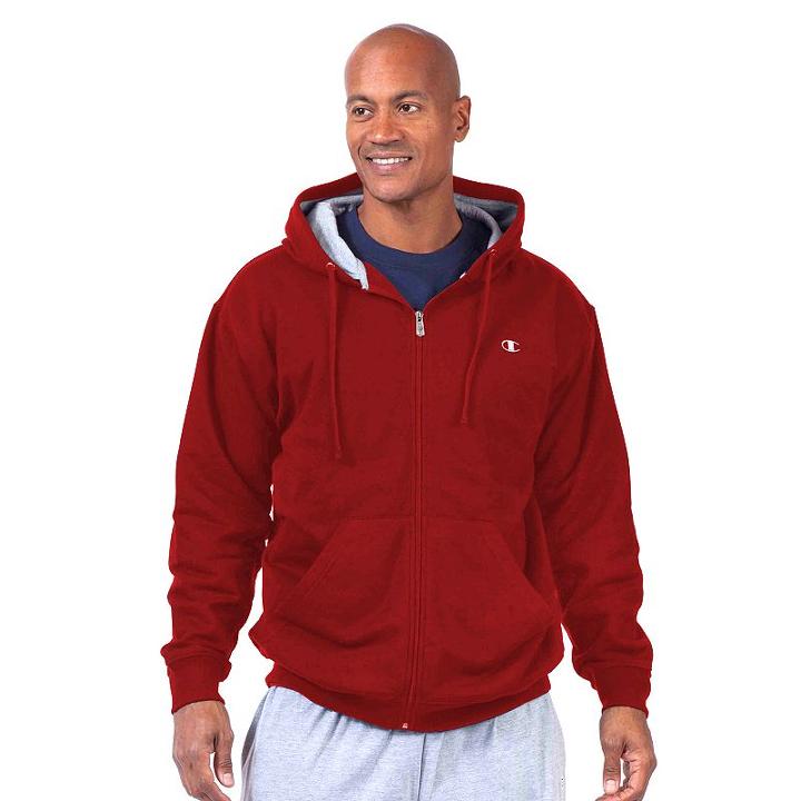 Big & Tall Champion Full-zip Fleece Hoodie, Men's, Size: 6xb, Light Red