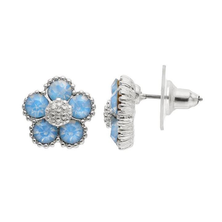 Lc Lauren Conrad Blue Flower Stud Earrings, Women's