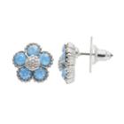 Lc Lauren Conrad Blue Flower Stud Earrings, Women's
