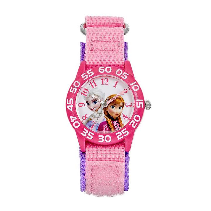 Disney's Frozen Anna & Elsa Kids' Time Teacher Watch, Girl's, Pink