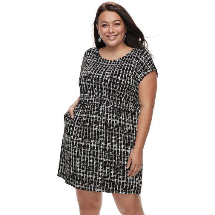 Plus Size Apt. 9&reg; Cinched T-shirt Dress, Women's, Size: 1xl, Black
