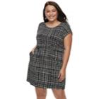 Plus Size Apt. 9&reg; Cinched T-shirt Dress, Women's, Size: 1xl, Black