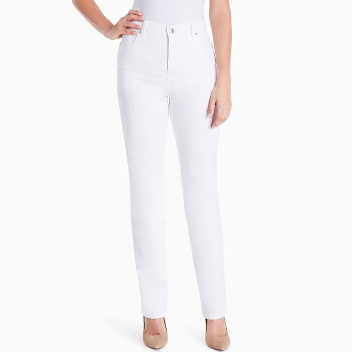 Petite Gloria Vanderbilt Amanda Classic Tapered Jeans, Women's, Size: 8 Petite, White