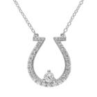 Lab-created White Sapphire Sterling Silver Horseshoe Necklace, Women's, Size: 18