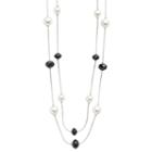 Croft & Barrow&reg; Silver Tone Simulated Pearl And Bead Long Multistrand Necklace, Women's, Multicolor