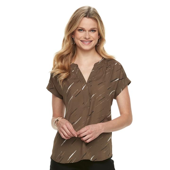 Women's Apt. 9&reg; Dolman Crepe Blouse, Size: Xs, Dark Green