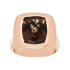 14k Rose Gold Over Silver Smoky Quartz Ring, Women's, Size: 7, Brown