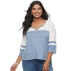 Juniors' Plus Size So&reg; Varsity Tee, Teens, Size: 2xl, Blue
