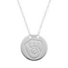 Milwaukee Brewers Sterling Silver Disc Pendant Necklace, Women's, Size: 16, Grey