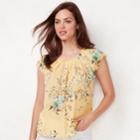 Women's Lc Lauren Conrad Love, Lauren Pleated Top, Size: Xl, Yellow