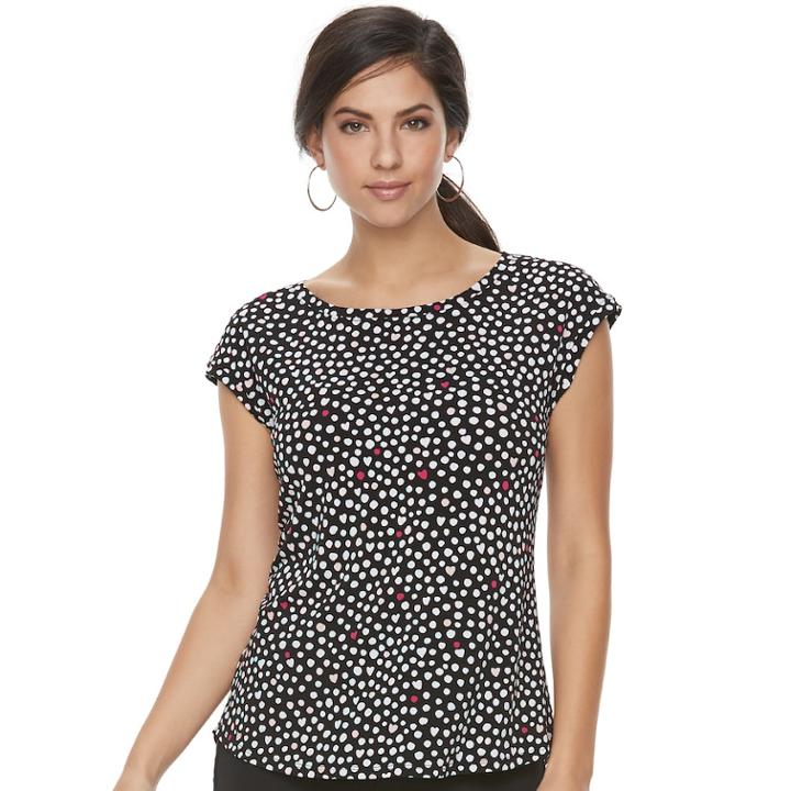 Women's Elle&trade; Printed Crepe Top, Size: Medium, Oxford