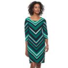 Women's Dana Buchman Scoopneck Shift Dress, Size: Large, Green