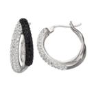 Crystal Splendor Platinum Over Silver Double Hoop Earrings, Women's, Multicolor