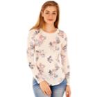 Juniors' Wallflower Print Burnout Tee, Teens, Size: Xl, White