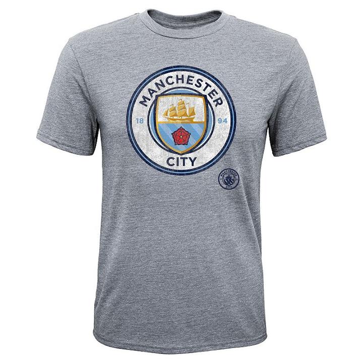 Boys 8-20 Manchester City Fc Triblend Tee, Size: L 14-16, Med Grey