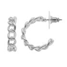 Napier Curb Chain Nickel Free Hoop Earrings, Women's, Silver