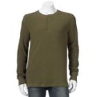 Men's Sonoma Goods For Life&trade; Classic-fit Slubbed Thermal Henley, Size: Xl, Dark Green
