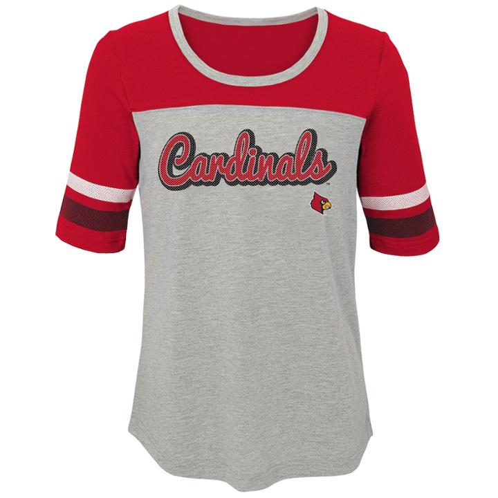 Girls 7-16 Louisville Cardinals Fan-tastic Tee, Size: Xl 16, Grey
