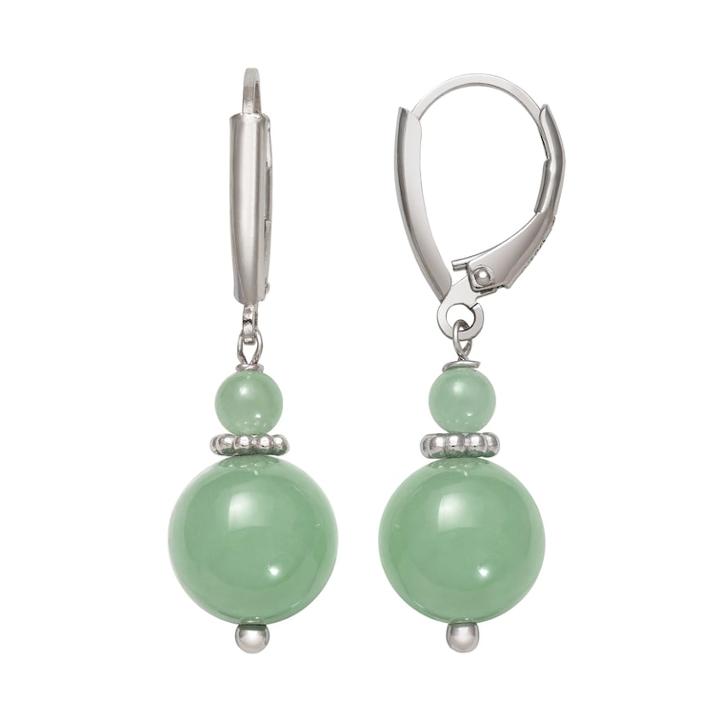 Sterling Silver Jade Leverback Drop Earrings, Women's, Green