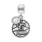 Individuality Beads Crystal Sterling Silver Faith Cross Disc Charm, Women's