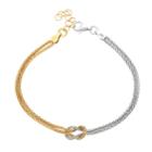 Gia Bella Two Tone 14k Gold Over Silver Mesh Knot Bracelet, Women's, Size: 8
