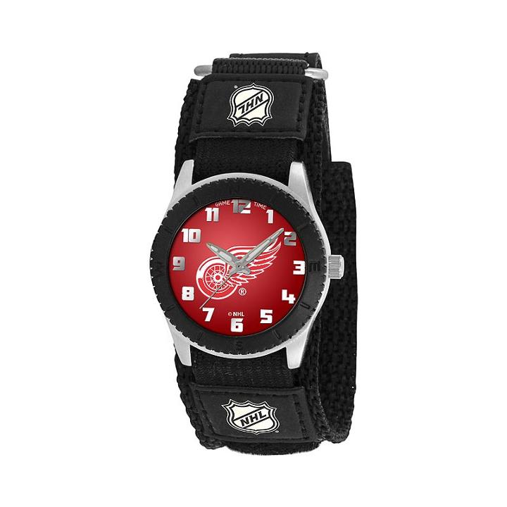 Game Time Rookie Series Detroit Red Wings Silver Tone Watch - Nhl-rob-det - Kids, Boy's, Black
