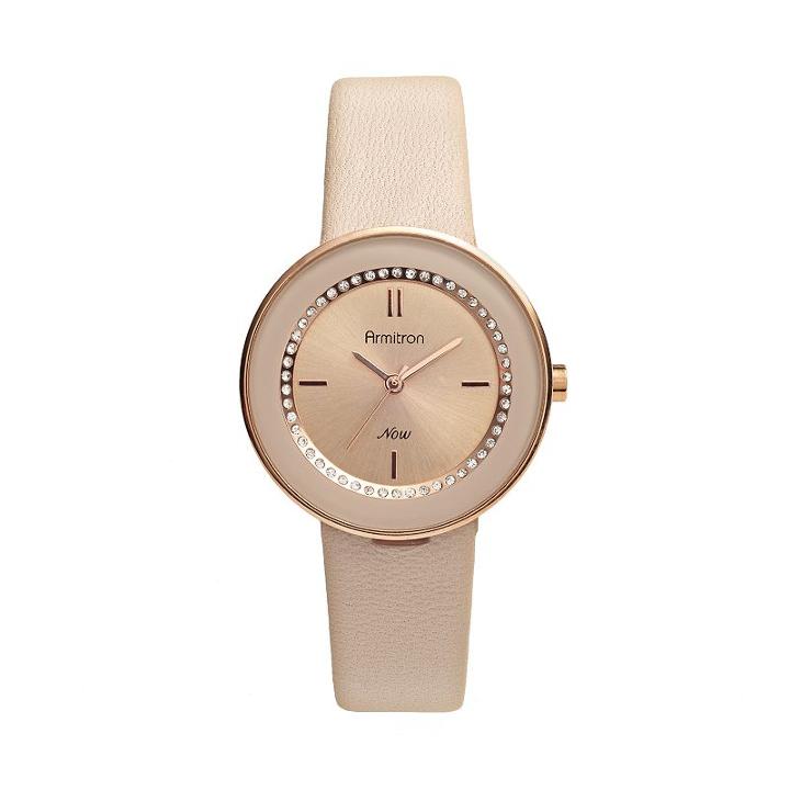 Armitron Now Women's Crystal Leather Watch, Size: Medium, Pink