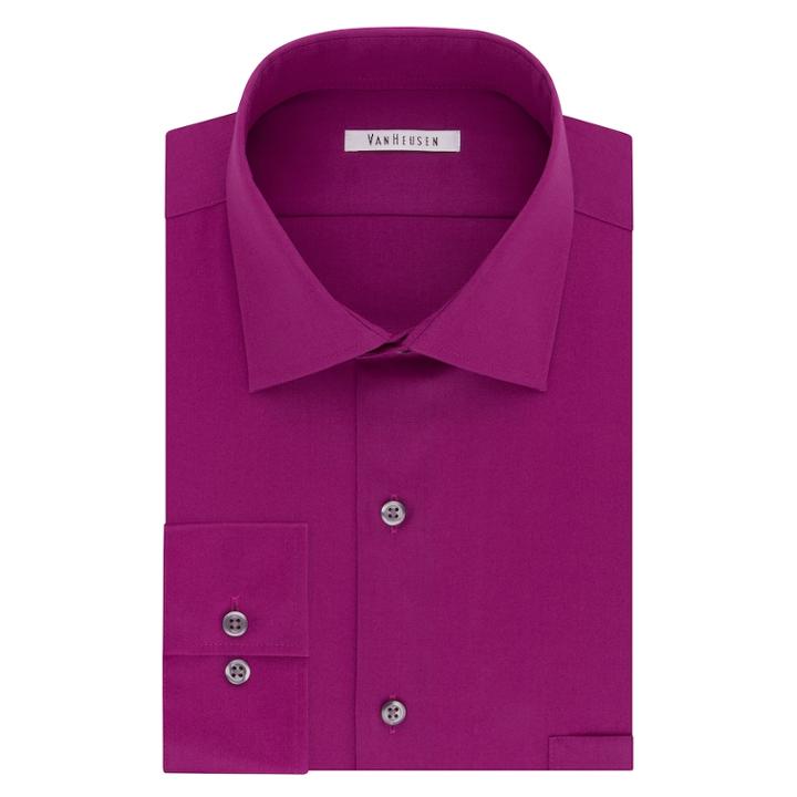 Men's Van Heusen Flex Collar Regular-fit Dress Shirt, Size: 17.5-34/35, Dark Pink