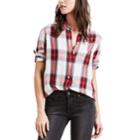 Women's Levi's&reg; Ultimate Plaid Boyfriend Shirt, Size: Large, Light Red