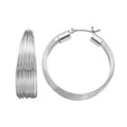 Napier Silver Layered Hoop Earring, Women's