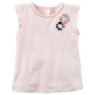 Girls 4-8 Carter's Flutter Sleeve Rosette Tee, Size: 4, Light Pink