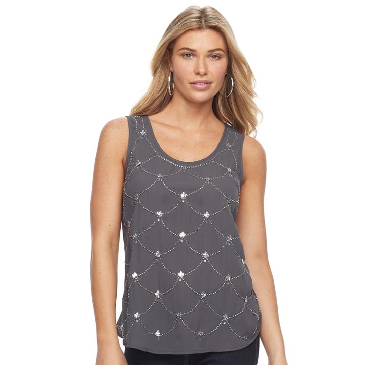 Women's Juicy Couture Embellished Chandelier Tank, Size: Small, Grey (charcoal)