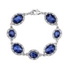 1928 Blue Oval Halo Bracelet, Women's, Size: 7.5