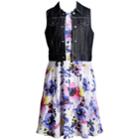 Girls 7-16 Emily West Sleeveless Floral Dress & Denim Vest, Size: 10, Multi