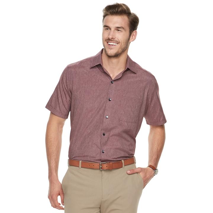 Big & Tall Van Heusen Air Classic-fit Poplin Button-down Shirt, Men's, Size: Xl Tall, Dark Red
