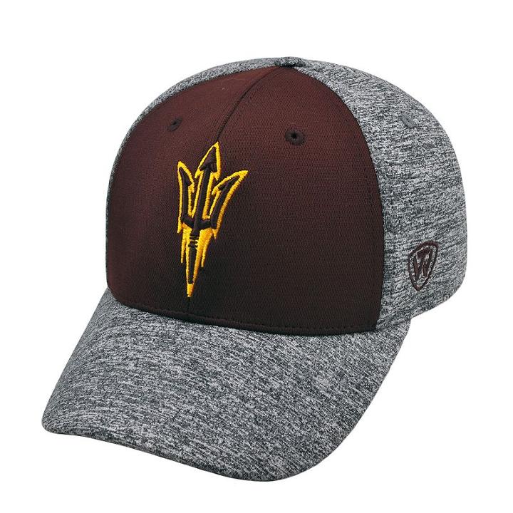 Adult Top Of The World Arizona State Sun Devils Pressure One-fit Cap, Dark Red