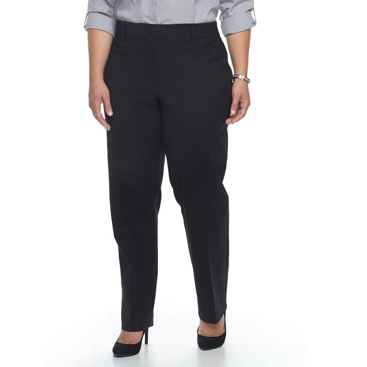 Plus Size Apt. 9&reg; Torie Modern Fit Straight-leg Dress Pants, Women's, Size: 16w Short, Black